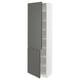 SEKTION Gabinete alto+estantes/2 puertas, blanco/Voxtorp gris oscuro, 24x15x80 "