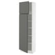 SEKTION Gabinete alto+estantes/2 puertas, blanco/Voxtorp gris oscuro, 24x15x80 "