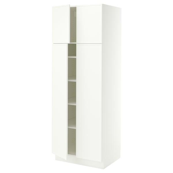 SEKTION Gabinete alto+estantes/4 puertas, blanco/Aspudden blanco mate, 30x24x80 "