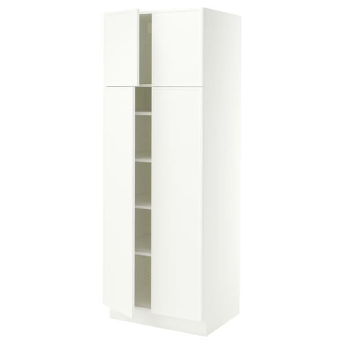 SEKTION Gabinete alto+estantes/4 puertas, blanco/Aspudden blanco mate, 30x24x80 "