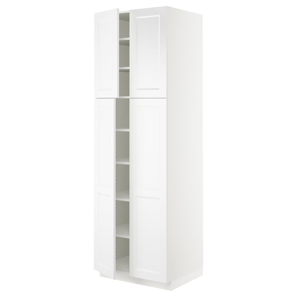 SEKTION Gabinete alto+estantes/4 puertas, blanco/Axstad blanco mate, 30x24x90 "