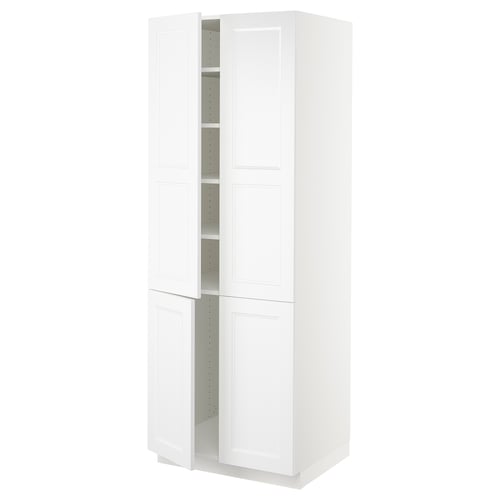 SEKTION Gabinete alto+estantes/4 puertas, blanco/Axstad blanco mate, 30x24x80 "