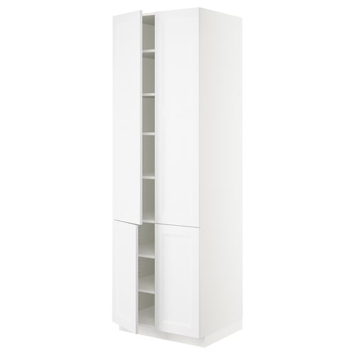 SEKTION Gabinete alto+estantes/4 puertas, blanco/Axstad blanco mate, 30x24x90 "
