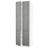 SEKTION Gabinete alto+estantes/4 puertas, blanco/Bodbyn gris, 30x24x90 "