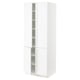 SEKTION Gabinete alto+estantes/4 puertas, blanco Enköping/blanco efecto madera, 30x24x80 "