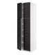 SEKTION Gabinete alto+estantes/4 puertas, blanco/Lerhyttan teñido en negro, 30x24x90 "