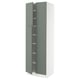 SEKTION Gabinete alto+estantes/4 puertas, blanco/Nickebo verde grisáceo mate, 30x24x90 "
