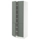 SEKTION Gabinete alto+estantes/4 puertas, blanco/Nickebo verde grisáceo mate, 30x24x80 "