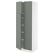 SEKTION Gabinete alto+estantes/4 puertas, blanco/Nickebo verde grisáceo mate, 30x24x80 "