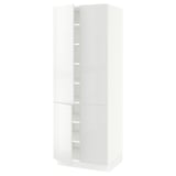 SEKTION Gabinete alto+estantes/4 puertas, blanco/Ringhult blanco, 30x24x80 "