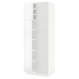 SEKTION Gabinete alto+estantes/4 puertas, blanco/Ringhult blanco, 30x24x80 "