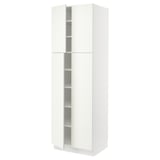 SEKTION Gabinete alto+estantes/4 puertas, blanco/Vallstena blanco, 30x24x90 "