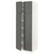 SEKTION Gabinete alto+estantes/4 puertas, blanco/Voxtorp gris oscuro, 30x24x80 "