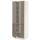 SEKTION Gabinete alto+estantes/4 puertas, blanco/Voxtorp marrón grisáceo oscuro alto brillo, 30x24x80 "