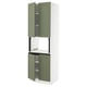 SEKTION Gabinete alto microondas+4 puertas, blanco/Axstad gris-verde, 30x24x90 "
