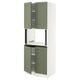 SEKTION Gabinete alto microondas+4 puertas, blanco/Axstad gris-verde, 30x24x80 "