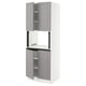 SEKTION Gabinete alto microondas+4 puertas, blanco/Bodbyn gris, 30x24x80 "