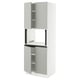 Opción: SEKTION Gabinete alto microondas+4 puertas, blanco/Havstorp gris claro, 30x24x80 "