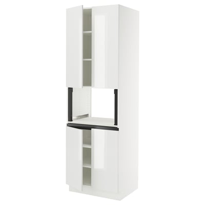 SEKTION Gabinete alto microondas+4 puertas, blanco/Ringhult blanco, 30x24x90 "