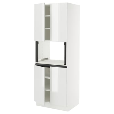 SEKTION Gabinete alto microondas+4 puertas, blanco/Ringhult blanco, 30x24x80 "
