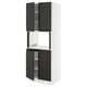 SEKTION Gabinete alto microondas+4 puertas, blanco/Upplöv antracita mate, 30x24x80 "