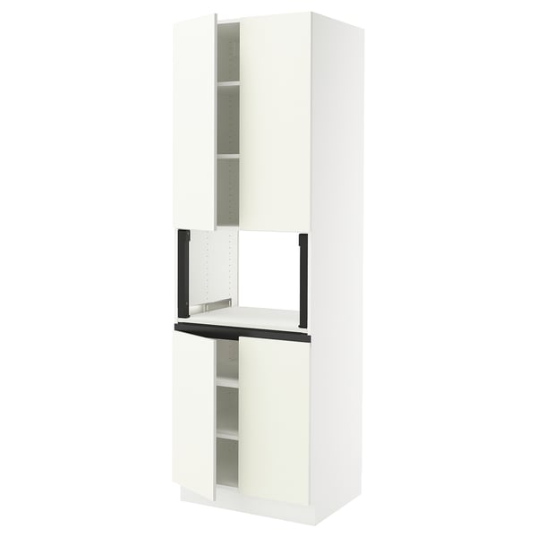 SEKTION Gabinete alto microondas+4 puertas, blanco/Vallstena blanco, 30x24x90 "