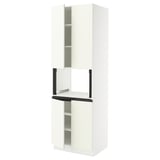 SEKTION Gabinete alto microondas+4 puertas, blanco/Vallstena blanco, 30x24x90 "