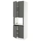 SEKTION Gabinete alto microondas+4 puertas, blanco/Voxtorp gris oscuro, 30x24x90 "