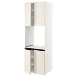 SEKTION Gabinete alto para horno+4 puertas, blanco/Bodbyn color hueso, 30x24x90 "