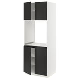 SEKTION Gabinete alto para horno+4 puertas, blanco/Nickebo antracita mate, 30x24x80 "