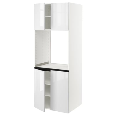 SEKTION Gabinete alto para horno+4 puertas, blanco/Ringhult blanco, 30x24x80 "