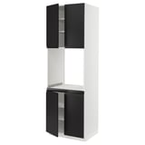 SEKTION Gabinete alto para horno+4 puertas, blanco/Upplöv antracita mate, 30x24x90 "
