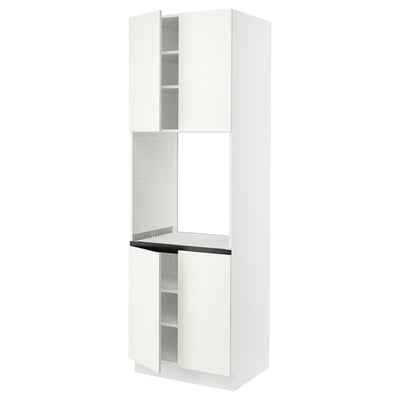 SEKTION Gabinete alto para horno+4 puertas, blanco/Vallstena blanco, 30x24x90 "