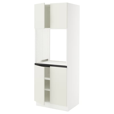SEKTION Gabinete alto para horno+4 puertas, blanco/Veddinge blanco, 30x24x80 "