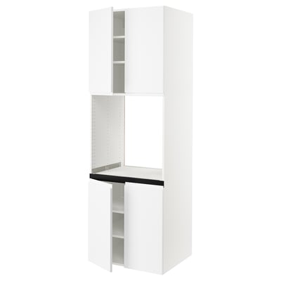 SEKTION Gabinete alto para horno+4 puertas, blanco/Voxtorp blanco mate, 30x24x90 "
