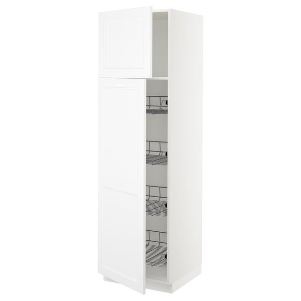 SEKTION Gabinete alto+prta/canastas alambre, blanco/Axstad blanco mate, 24x24x80 "