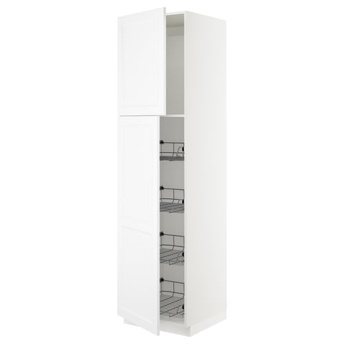 SEKTION Gabinete alto+prta/canastas alambre, blanco/Axstad blanco mate, 24x24x90 "