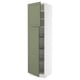SEKTION Gabinete alto+prta/canastas alambre, blanco/Axstad gris-verde, 24x24x90 "