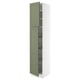 SEKTION Gabinete alto+prta/canastas alambre, blanco/Axstad gris-verde, 18x24x90 "