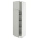 SEKTION Gabinete alto+prta/canastas alambre, blanco/Havstorp gris claro, 24x24x80 "