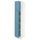 SEKTION Gabinete alto+prta/canastas alambre, blanco/Lerhyttan azul, 15x24x80 "