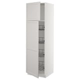 SEKTION Gabinete alto+prta/canastas alambre, blanco/Lerhyttan gris claro, 24x24x80 "