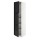 SEKTION Gabinete alto+prta/canastas alambre, blanco/Lerhyttan teñido en negro, 24x24x90 "