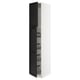SEKTION Gabinete alto+prta/canastas alambre, blanco/Lerhyttan teñido en negro, 18x24x90 "
