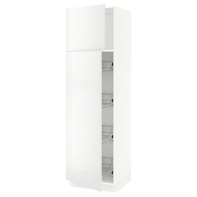 SEKTION Gabinete alto+prta/canastas alambre, blanco/Ringhult blanco, 24x24x80 "