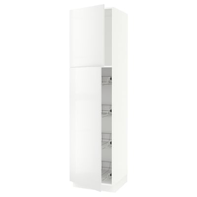 SEKTION Gabinete alto+prta/canastas alambre, blanco/Ringhult blanco, 24x24x90 "