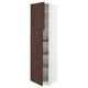 SEKTION Gabinete alto+prta/canastas alambre, blanco/Sinarp marrón, 24x24x90 "