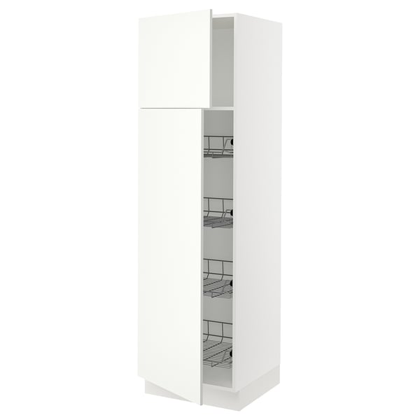SEKTION Gabinete alto+prta/canastas alambre, blanco/Vallstena blanco, 24x24x80 "