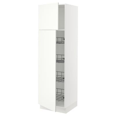 SEKTION Gabinete alto+prta/canastas alambre, blanco/Vallstena blanco, 24x24x80 "