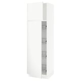 SEKTION Gabinete alto+prta/canastas alambre, blanco/Voxtorp blanco mate, 24x24x80 "